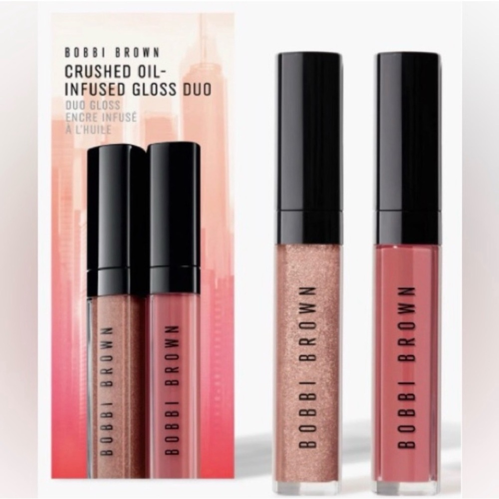 Bobbi Brown Crushed Lip Gloss Duo in Bare Sparkle & New Romantic, NWB, $66 value